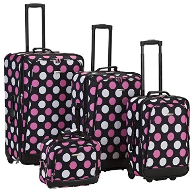 Abbildung von Rockland Escape Softside Gepäck Set, 4 teilig, Mehrfarbig/Pink Dot, Piece Set (14/19/24/28), teilig