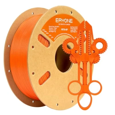 Abbildung von ERYONE Glass Fiber PETG Filament 1.75mm +/ 0.03mm, GF 3D Drucker Filament, 1kg (2.2 lbs)/Spool, Orange