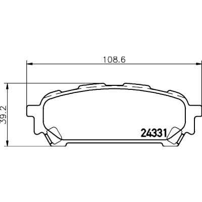 Abbildung von HELLA 8DB 355 012 311 Bremsbelagsatz mit akustischer Verschleißwarnung SUBARU: Impreza II Kombi, Forester II, Limousine