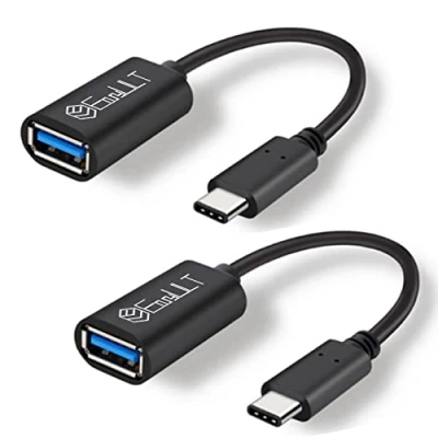 Abbildung von EasyULT USB C auf 3.0 Adapter [2 Stücke], OTG Typ Kabel für MacBook, Huawei,Google, Galaxy Schwarz
