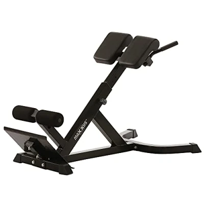 Abbildung von MAXXUS Rückentrainer Hyperextension Verstellbar, bis 150kg, Beinfixierung Bauchtrainer, (1 tlg), Rückenstrecker, Römische Bank, Multifunktional Bench