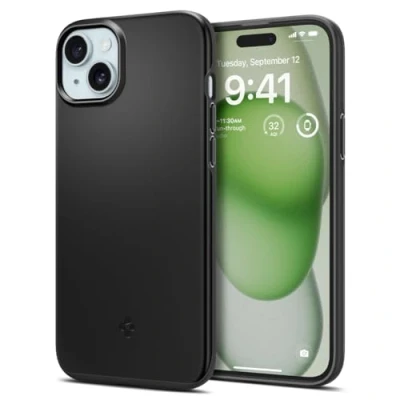 Abbildung von Apple iPhone 15 Plus Hülle Kunststoff Spigen Hard Case/Backcover Handyhülle Schwarz