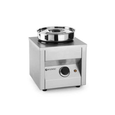 Abbildung von HENDI Saucen Bain Marie Behälter 4,2 Liter Ø 18,5 cm elektrisch mit Deckel 26,5 x 24,5 , Edelstahl Hotpot für Suppen