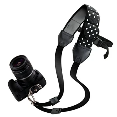 Abbildung von USA Gear Kamera Schultergurt mit Verstellbarem Tupfen Neopren, Sicherheitsgurt, Zubehörtasche, Schnellverschluss, Kompatibel Canon, Nikon, Sony und Weiteren DSLR Kameras, Spiegellosen Kameras