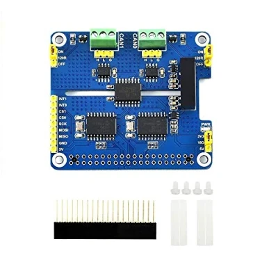 Abbildung von IBest 2 CH CAN HAT Channel Isolated Bus Expansion Board for Raspberry Pi 4B/3B+/3B/2B/Zero/Zero W,MCP2515 + SN65HVD230 Dual Chips Solution with Multi Onboard Protection Circuits