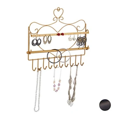 Abbildung von relaxdays Schmuckständer Schmuckhalter Wand, Gold