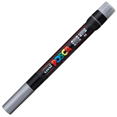 Abbildung von uni ball 181682 POSCA Marker mit Pinselspitze, silber