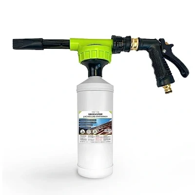 Abbildung von TerraDomi Greenstop + innovatives Sprühsystem, 1 Liter Konzentrat 1:60 Grünbelagsentferner für bis zu 300 m², Dachreiniger, Grünbelagentferner, Reinigungsmittel, gegen Algen &amp; Flechten