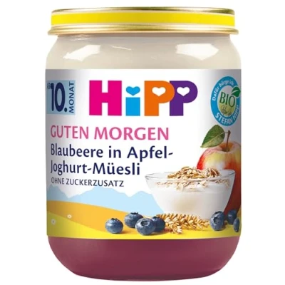 Abbildung von HiPP Bio Guten Morgen Blaubeere in Apfel Joghurt Müesli, 6er Pack (6 x 160g)