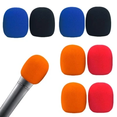 Abbildung von 8 Stück Mikrofon Windschutz Schaumstoff Popschutz Pop Filter Windscreen,Schallschutz Antibakterieller für Handmikrofone,KTV,Outdoor Aktivitäten Party(4 Farbe)