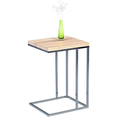 Abbildung von M2 Kollektion Beistelltisch Rene, Gestell Metall verchromt, Deckplatte Dekor Sonoma Eiche, 28mm