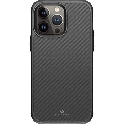Abbildung von Black Rock Hülle Carbonhülle Robust Case Real Carbon Passend für Apple iPhone 14 Pro Max I Karbon Handyhülle, Fiber Cover (Carbon Schwarz)