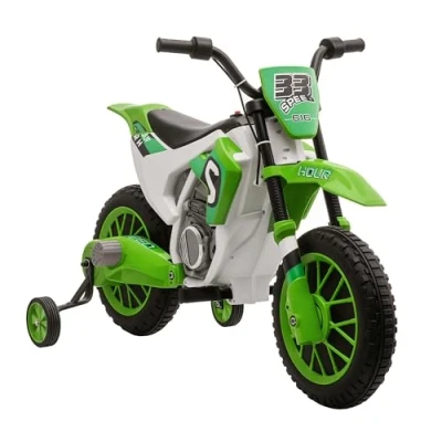 Abbildung von HOMCOM Elektro Kindermotorrad Elektrofahrzeug mit 2 abnehmbaren Stützrädern, für Kinder ab 3 Jahre, Belastbarkeit 30 kg, (1 tlg), inkl. Akku und Ladegerät