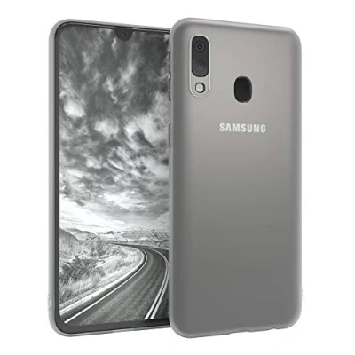 Abbildung von EAZY CASE Handyhülle Silikon mit Kameraschutz kompatibel Samsung Galaxy A40 in Transparent Matt Ultra dünn, Slimcover, Silikonhülle, Hülle, Softcase, Backcover