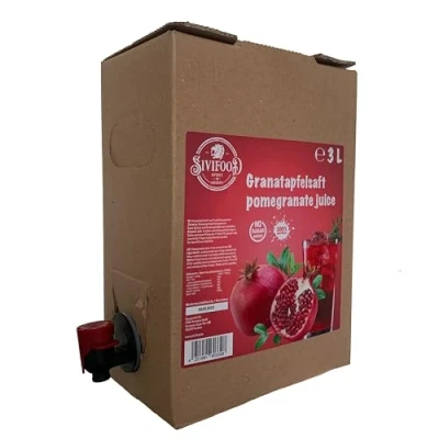 Abbildung von SIVIFOOD Granatapfelsaft im 3 Liter Vorteilspack 100% natürlicher veganer Saft aus Granatapfel Saftkonzentrat Granatapfelsaftkonzentrat ohne Zusatzstoffe Zuckerzusatz Bag in Box vegan