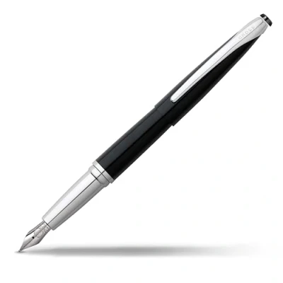 Abbildung von Cross ATX Füllfederhalter (F Feder, inkl. 2 schwarze Tintenpatronen &amp; Premium Geschenkbox) basalt schwarz