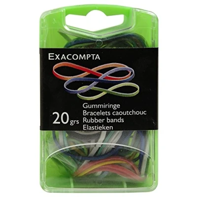 Abbildung von 10 x Exacompta Gummiringe 20g farbig sortiert