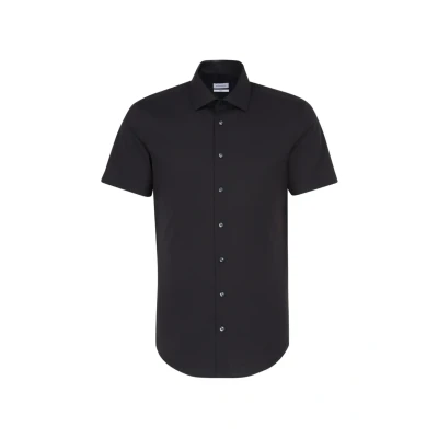 Abbildung von Seidensticker Herren Mens Slim Shortsleeve Cotton Businesshemd, Schwarz(676521), 42 EU
