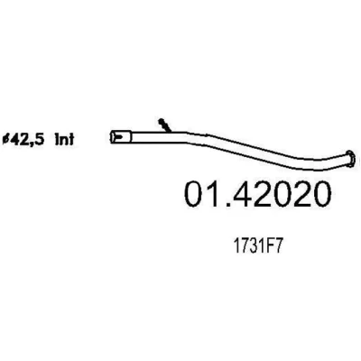 Abbildung von MTS 01.42020 Abgasrohr 1450 hinten für Endschalldämpfer PEUGEOT: 206 Schrägheck, Kastenwagen