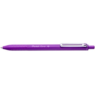 Abbildung von Pentel BX470 V Kugelschreiber IZee, Druckmechanik, Metallclip, 0, 5 mm Strichstärke, 12 Stück, Violett