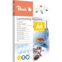 Abbildung von Peach Laminierfolien A4 125 mic 100 pouches glänzend Premiumqualität für beste Laminierergebnisse geeignet alle Laminiergeräte PP525 02