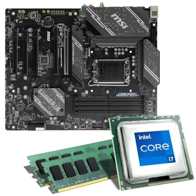 Abbildung von Mainboard Bundle Intel Core i7 12700K 8x3600 MHz, MSI B760 Gaming Plus WiFi, 32 GB DDR5 RAM, UHD Graphics 770, 2X M.2 Port, 4X SATA 6Gb/s, USB 3.2 Gen2 Tuning Kit CSL PC Aufrüstkit
