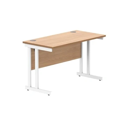 Abbildung von office hippo Essentials Rechteckiger Schreibtisch Computer Arbeitsplatz, Heimbürotisch mit Kabelanschluss Management, 120 x 60 cm, Norwegische Buche