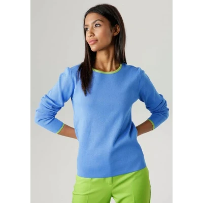 Abbildung von Aniston SELECTED Strickpullover mit kontrastfarbenen Streifen