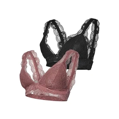 Abbildung von MAMA.LICIOUS Women&#039;s MLSENIA LACE Bra 2F 2 P A. Stillbh, Black/Pack:Deco Rose, L