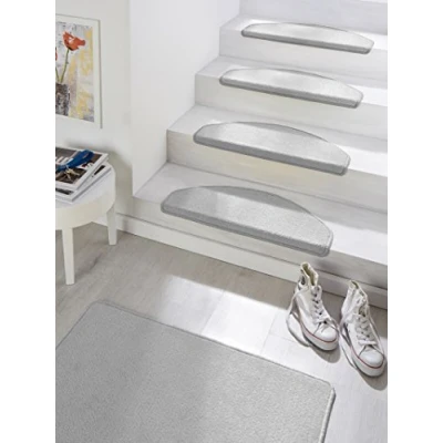 Abbildung von HANSE Home Stufenmatte &quot;Fancy&quot;, halbrund, 15 Stück, Treppenmatten, Selbstklebend, Stufenteppich, Treppenstufen
