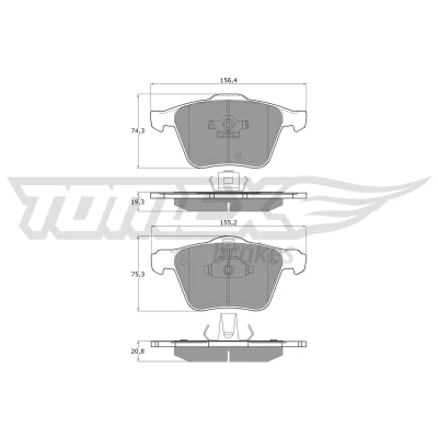Abbildung von Bremsbelagsatz, Scheibenbremse TOMEX Brakes TX 14 06