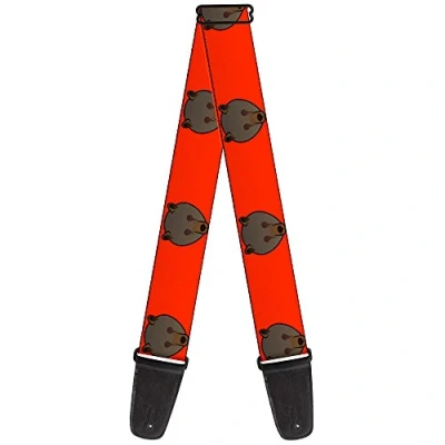 Abbildung von Buckle Down Gitarrengurt Brown Bear Repeat Orange 5,1 cm breit