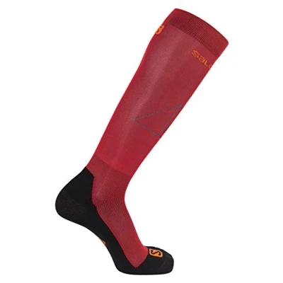 Abbildung von Salomon, 1 Paar hohe Unisex Socken, QST, Polypropylen/Polyamid, Gr. S (35 38), Rot (Cherry Tomato/Valiant Poppy), LC1247900