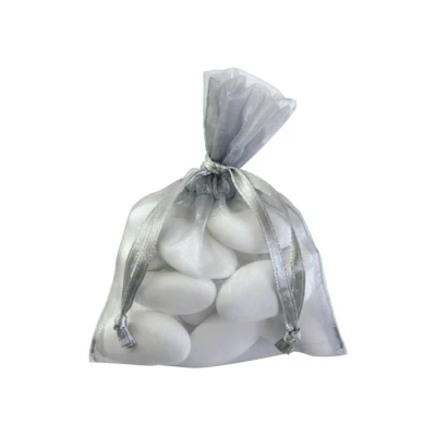 Abbildung von Einfarbiges Organza Säckchen 10er Pack grau