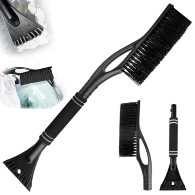 Abbildung von Mino Plus 2in1 Set Premium Eiskratzer,windschutzscheibe eiskratzer, Windschutzscheibe Schneereinigung,Schneebesenwerkzeug mit Schaumstoffgriff für Windschutzscheiben von Pkw, SUV und LKW (Schwarz)