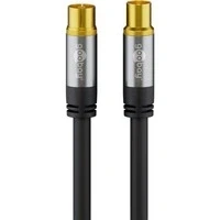Abbildung von Goobay 70389 TV Antennenkabel, Koax Buchse auf Stecker, 4 fach geschirmt, 135 dB, vergoldet, schwarz, (10,0m)