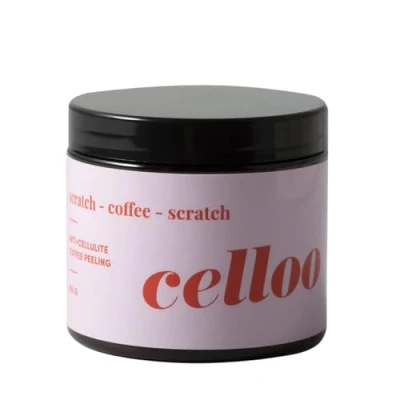 Abbildung von Celloo Anti Cellulite Körperpeeling mit Kaffee, Zucker Peeling Macadamianussöl, Arganöl, Sugar Scrub gegen natürliche, vegan Inhaltsstoffe, straffendes und festigendes 100 ml