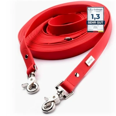 Abbildung von PetTec Hundeleine, Schleppleine &amp; Führleine *5m* bis 80kg, verstellbare Trainingsleine/Ausbildungsleine/Trekkingleine für Hunde aus TRIOFLEX (ähnl. Biothane), wasserabweisend robust, Dog Leash