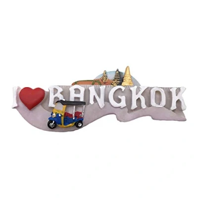 Abbildung von 3D Buchstaben Bangkok Thailand Kühlschrankmagnet Tourist Travel Souvenirs Handgemachte Harz Handwerk Magnetics Home Küche Dekoration Sammlung Geschenk