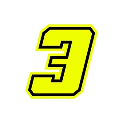 Abbildung von 4R Quattroerre.it 13383 Nummer Racing 3 Moto GP, Fluogelb, 10 x cm
