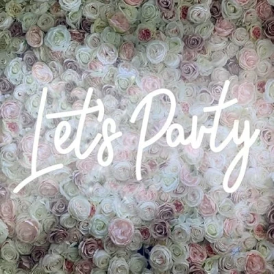 Abbildung von Lets Party Leuchtreklame Weiß LED Neon Let&#039;s Lichtschilder für Wanddekoration Bachelorette Hochzeit Verlobung Geburtstagsfeier mit dimmbarem Schalter (16 * 7,6 Zoll) 5 V USB