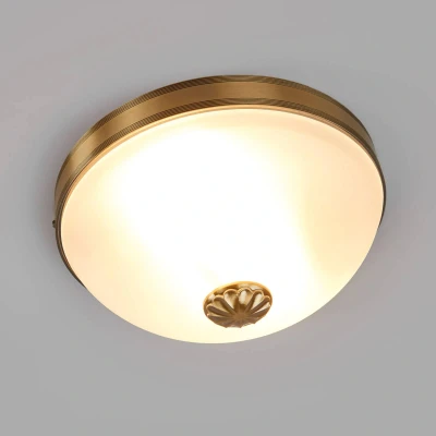Abbildung von Eglo 82741 Deckenlampe IMPERIAL Metallguss brüniert, Glas satiniert weiss E27 max.2X40W H:14cm Ø31cm dimmbar
