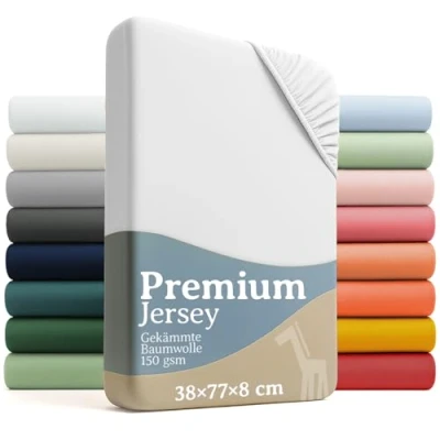 Abbildung von Laleni Spannbettlaken Premium für Beistellbett Atmungsaktives Spannbetttuch, Gummizug: rundum, (1 Stück), 100% Baumwolle (150 g/m)