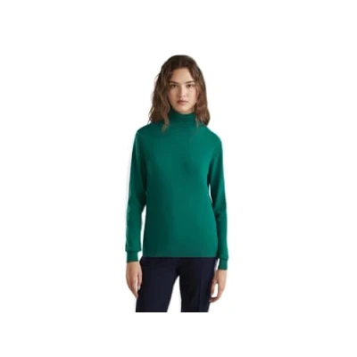 Abbildung von United Colors of Benetton LONG Sleeve Regular FIT Plain Strickpullover, Damen, Größe: Medium, Green