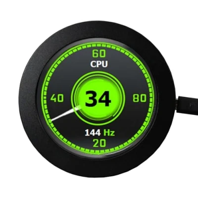 Abbildung von VSDISPLAY 2,1 Zoll 5,3 cm 480 x IPS 450 nit LCD runder Monitor, Mini HDMI Videoanschluss, Micro USB Stromversorgung, für DIY CPU, GPU, Temperatur, PC Gehäuse Display