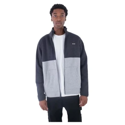 Abbildung von Hurley Herren Alps Block Crew Sweatshirt, schwarz (Heather Black), Small