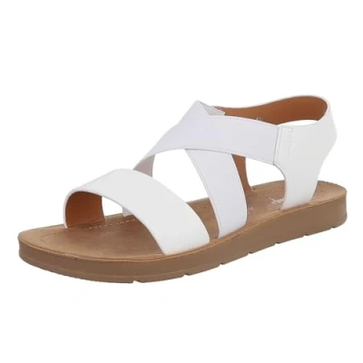 Abbildung von Ital Design Damenschuhe Sandalen &amp; Sandaletten Riemchensandalen, 1458 1 , Kunstleder, Weiß, Gr. 39
