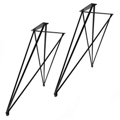 Abbildung von Natural Goods Berlin 2X Tischgestell X Set Hairpin Legs Tischbeine 12mm Stahl Esstisch, Schreibtisch, Bank, Couchtisch Schwarz, Weiß (H 72cm (ESS /Schreibtisch), Schwarz)