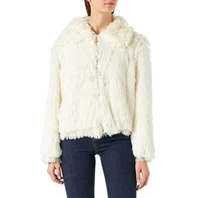 Abbildung von KENDALL &amp; KYLIE Damen Hooded K&amp;K W Fuzzy Bomber MIT Kapuze KKW3716101, Off White, L, L