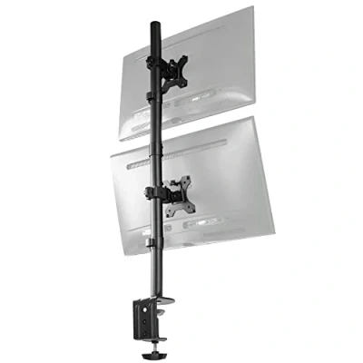 Abbildung von VIVO Dual LCD Monitor Desk Mount Stand Heavy Duty Stacked, Holds Vertical 2 Screens up to 32&quot; (STAND V002T)